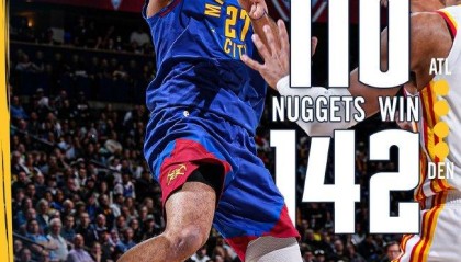  约基奇20+20掘金稳居西部榜首  